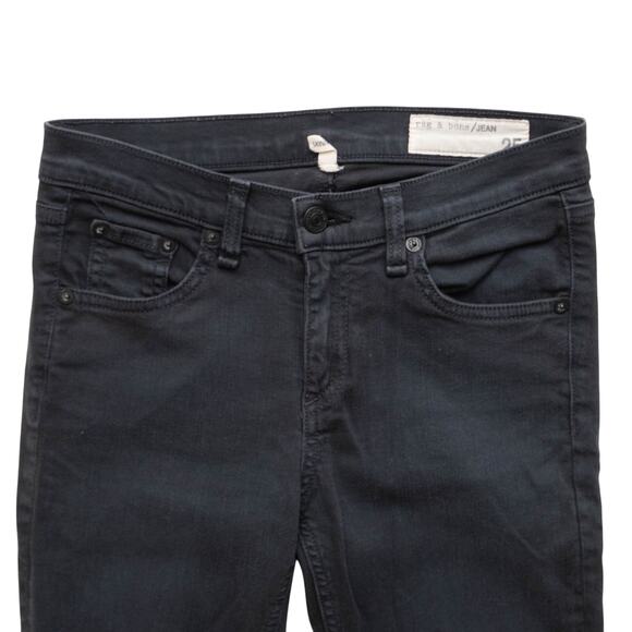 rag & bone Distressed Charcoal Stretch Skinny Jeans Size 25 - Picture 3 of 9